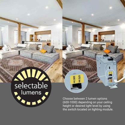 HALO RA 6 in. Integrated LED Recessed Light Trim 600 Lumens/1000 Lumens