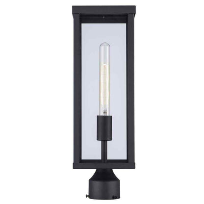Bel Air Lighting Oxford Black Outdoor Lamp Post Light Fixture with Clear Glass
