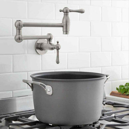 Glacier Bay Lyndhurst Wall Mounted Pot Filler in Brushed Nickel 67589-0004