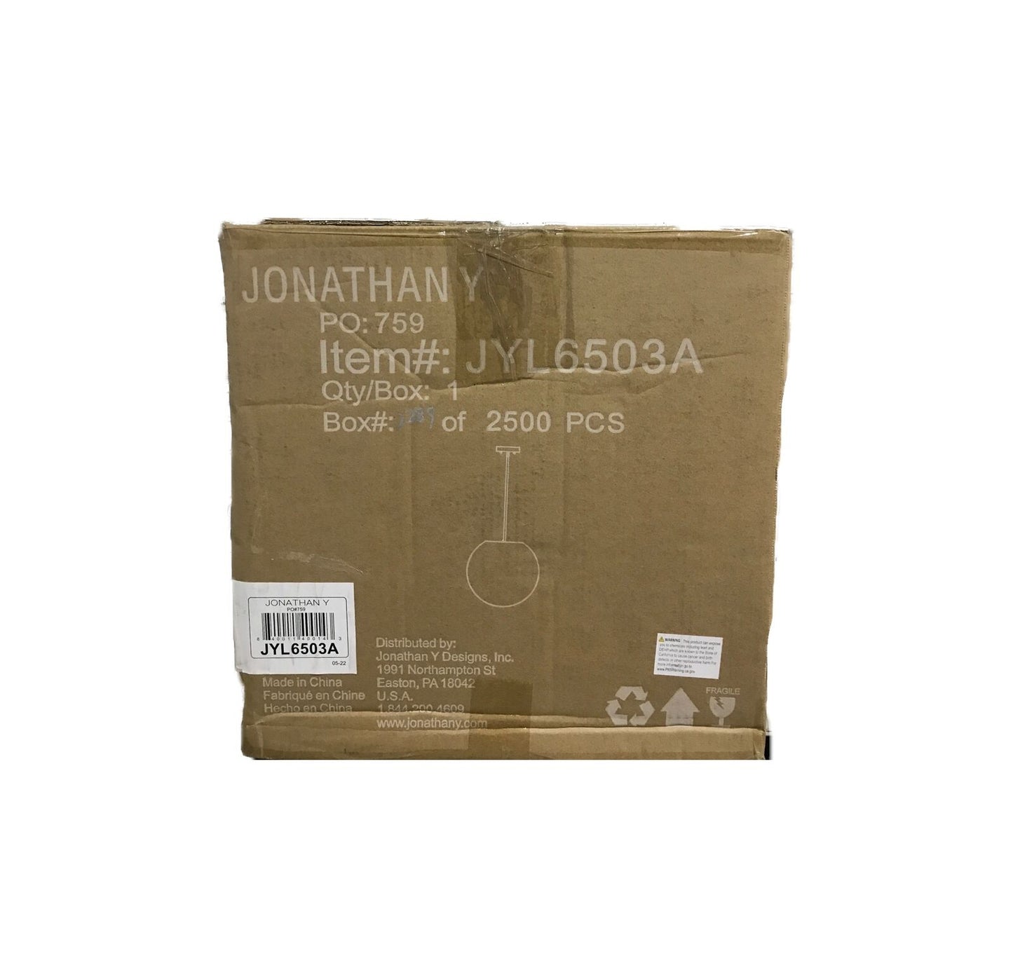 JONATHAN Y Luna 15.7 in. Woven Rattan Orb LED Pendant White JYL6503A