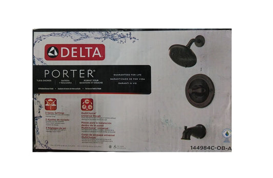 Delta Porter 3-Spray Tub and Shower Faucet in Oil Rubbed Bronze Valve Included