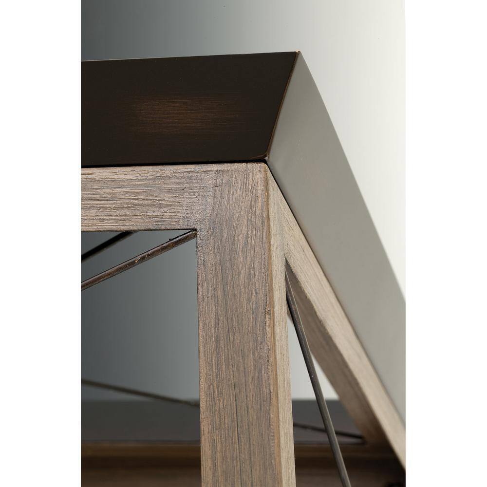 Progress Lighting Briarwood Antique Bronze Flush Mount Light w/Painted Oak Frame