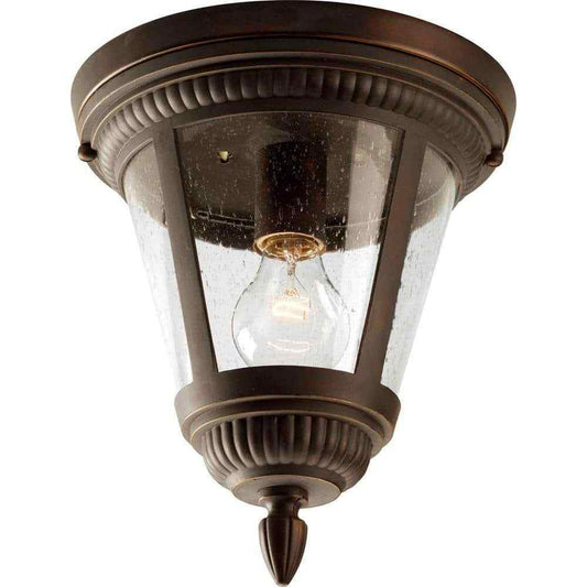 Progress Lighting Westport Bronze Seeded Glass Traditional Outdoor Light