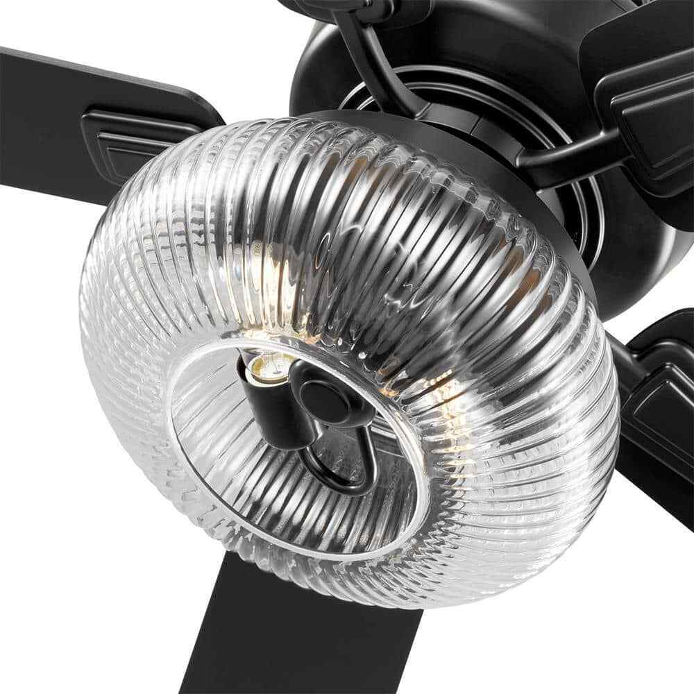 Home Decorators 52 in. Rimgate Indoor Matte Black LED Ceiling Fan w/ Remote