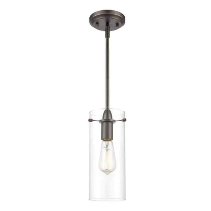 Light Society Montreal 1-Light Modern Bronze Pendant with Clear Glass Shade