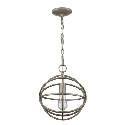 Home Decorators Sarolta Sands Silver Leaf Mini Pendant Light Fixture Caged Orb