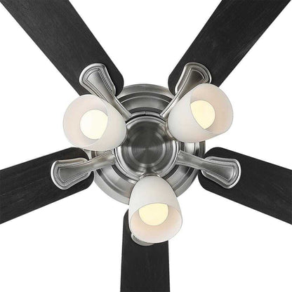 Hampton Bay Riley 44 in. Indoor LED Brushed Nickel Ceiling Fan w/ Light Kit
