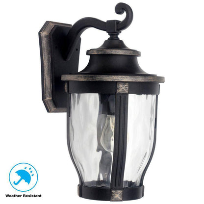 Home Decorators McCarthy 18.5 in. 1-Light Bronze Outdoor Wall Lantern Sconce