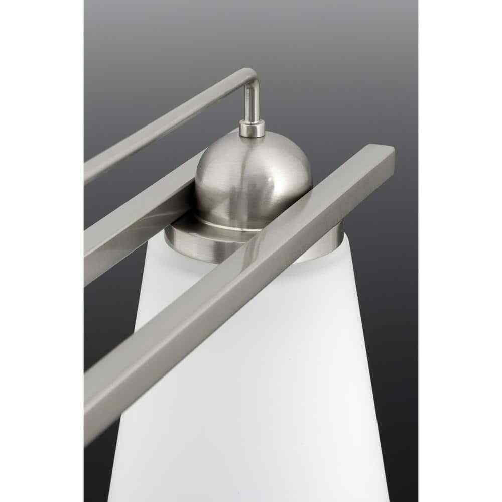 Progress Lighting Flight Collection Brushed Nickel Etched Glass Vanity Light