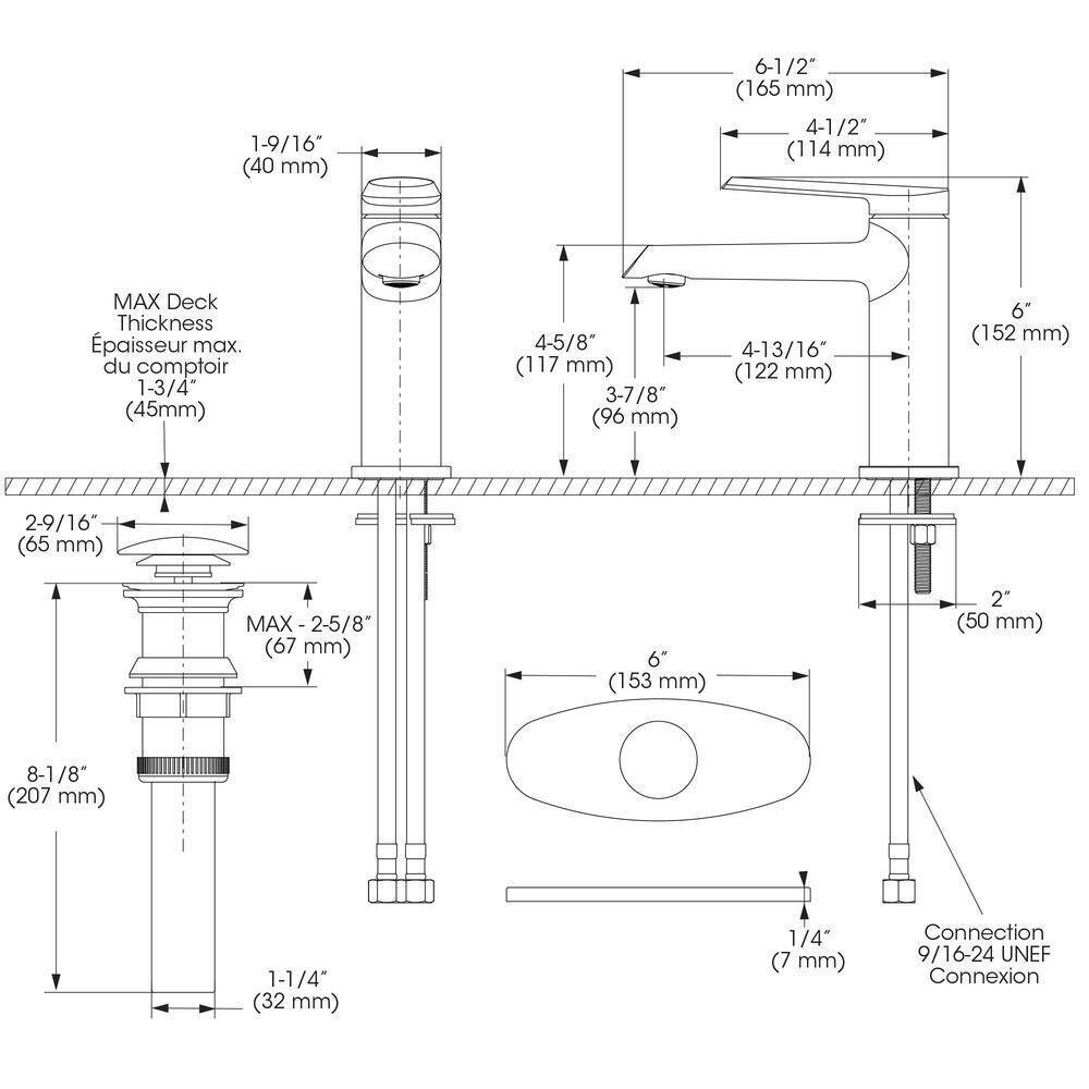 KEENEY Belanger Single Hole Single-Handle Bathroom Faucet with Drain Assembly