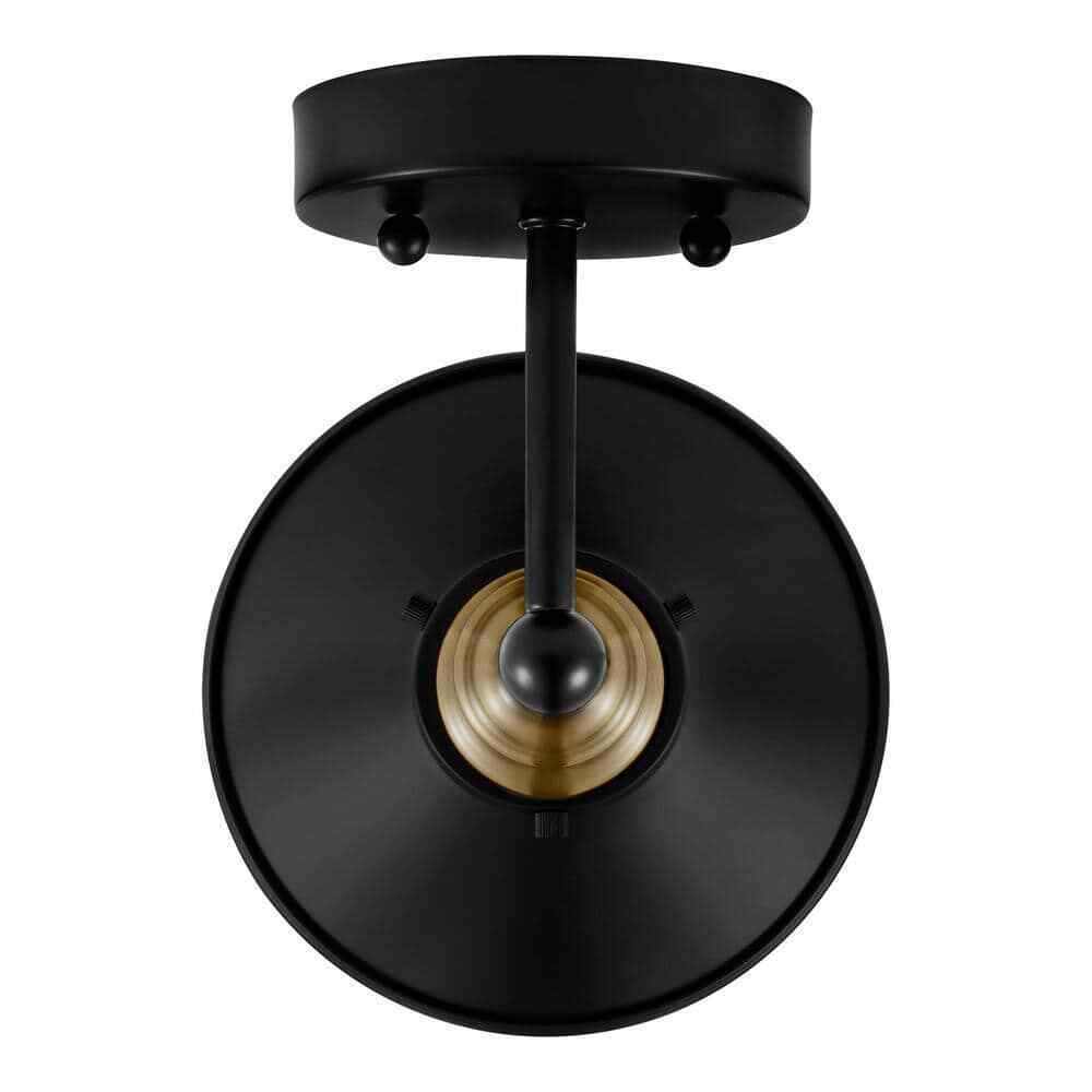 Hampton Bay Glenhurst Black and Brass Industrial Farmhouse Indoor Wall Sconce