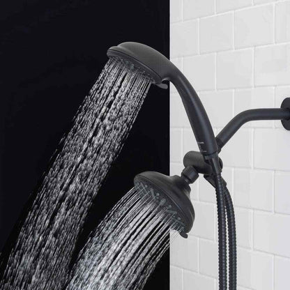 Glacier Bay 6-Spray 5 in. Dual Wall Mount Handheld Shower Head  Matte Black