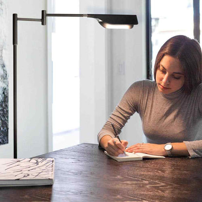 Brightech Leaf 53 in. Black LED Floor Lamp with Adjustable Arm and Shade