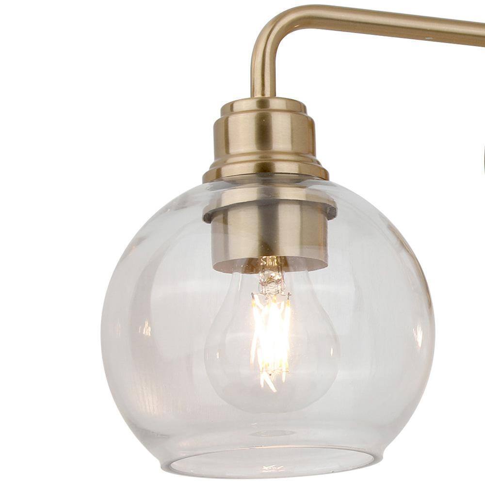Hampton Bay Florabelle 24 in. Antique Gold Clear Globe Glass Shades