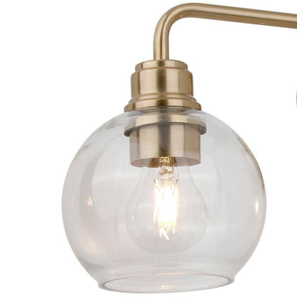 Hampton Bay Florabelle 24 in. Antique Gold Clear Globe Glass Shades