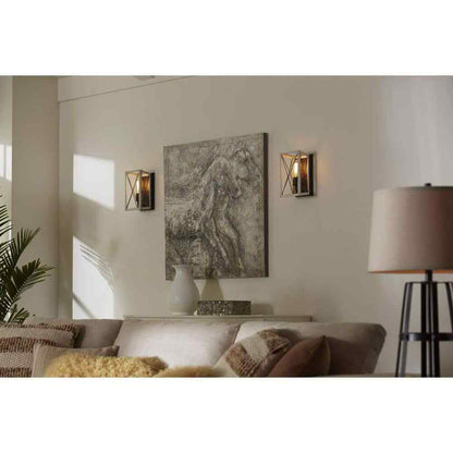 Progress Lighting Briarwood 1-Light Graphite Farmhouse Wall Sconce Light