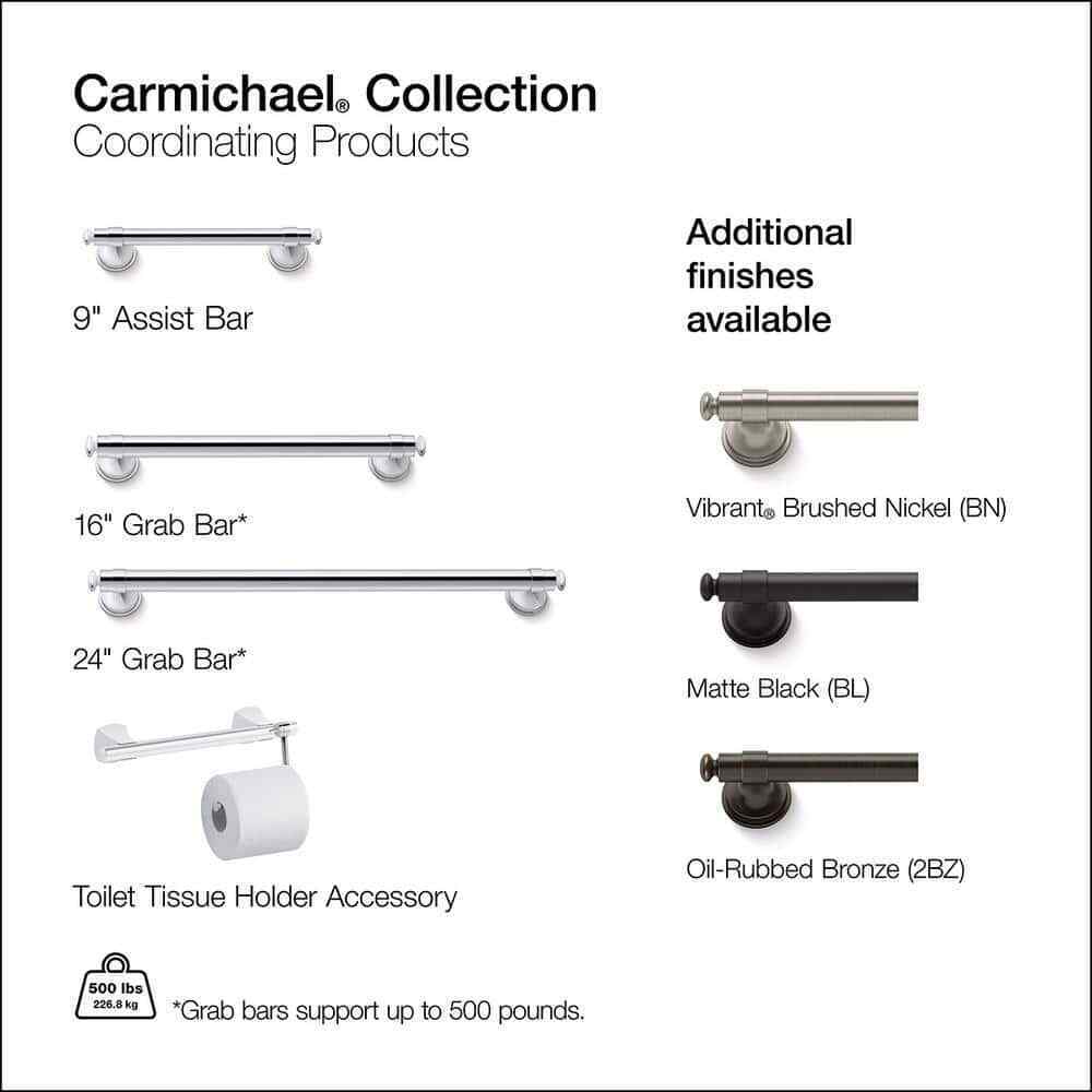 KOHLER Rubicon 9 in. Grab Bar in Polished Chrome K-R27240-CP