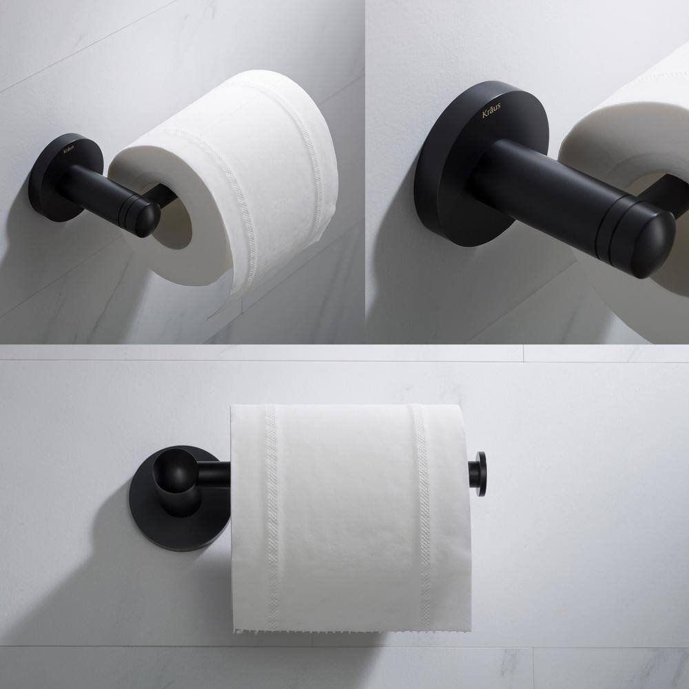 KRAUS Elie Bathroom Toilet Paper Holder in Matte Black KEA-18829MB