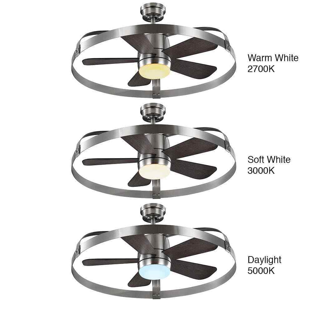 Home Decorators Harrington 36 in. LED Brushed Nickel Ceiling Fan w/ Light+Remote