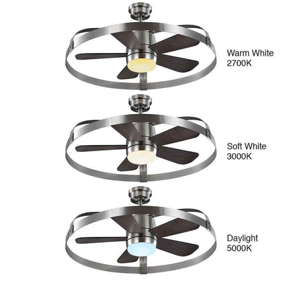 Home Decorators Harrington 36 in. LED Brushed Nickel Ceiling Fan w/ Light+Remote
