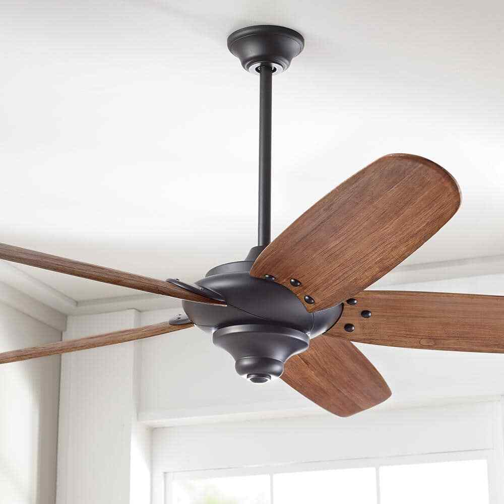 Home Decorators Altura 68 in. Matte Black Ceiling Fan w/ Downrod, Remote Control