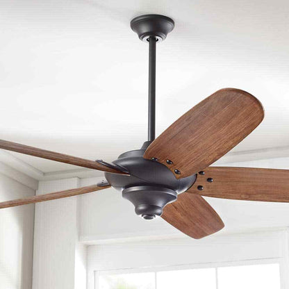 Home Decorators Altura 68 in. Matte Black Ceiling Fan w/ Downrod, Remote Control