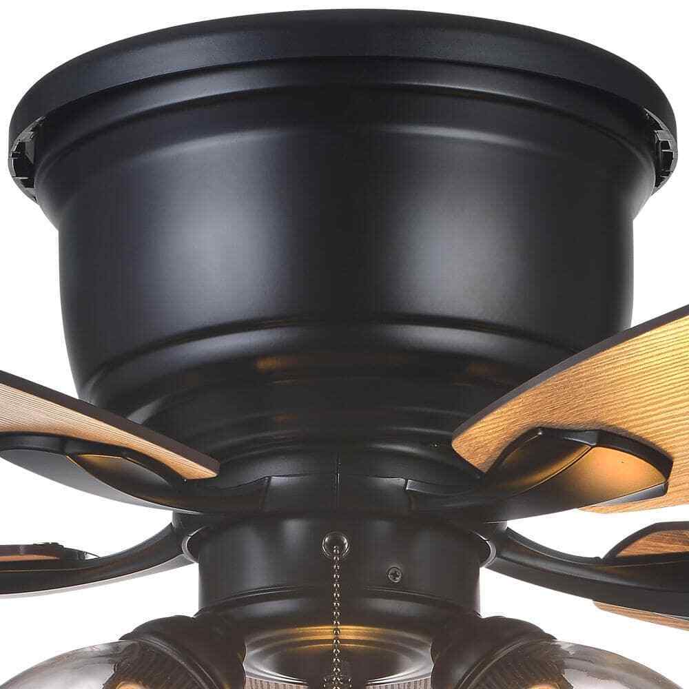 Hampton Bay Stoneridge 52 in. Matte Black Hugger LED Ceiling Fan with Light Kit