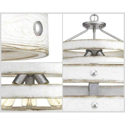 Progress Lighting Gulliver 17 in. 3-Light Galvanized Coastal Semi-Flush Light