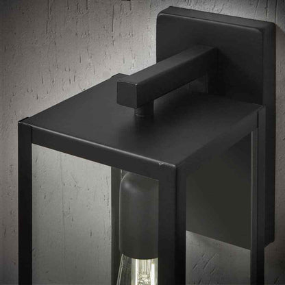 Hampton Bay Hurley Modern 1-Light Matte Black Hardwired Outdoor Wall Lantern