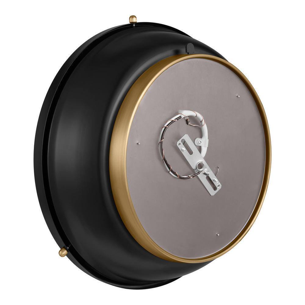 Hampton Bay Taspen 14 in. Black and Antique Brass LED Flush Mount Ceiling Light