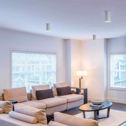 Volume Lighting 1-Light White Flush Mount Ceiling Light Cylinder
