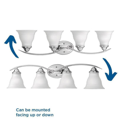 Progress Lighting Trinity Collection 4-Light Polished Chrome Glass Vanity Light