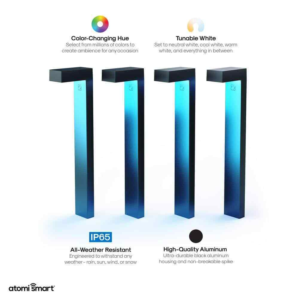 atomi Smart Wi-Fi Plug-In LED Path Light Starter Kit Smart Wi-Fi Control 4-Pack