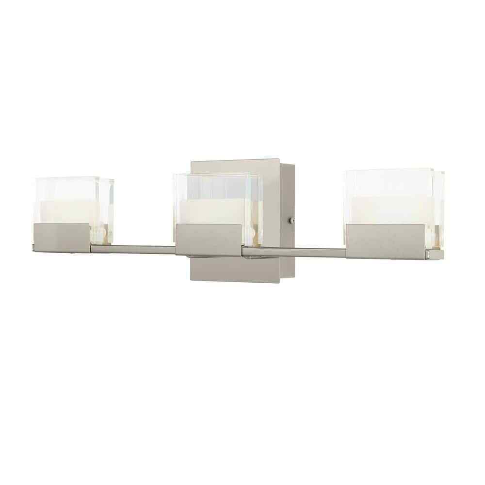 Home Decorators Collection 3-Light Brushed Nickel Integrated LED Light Bar