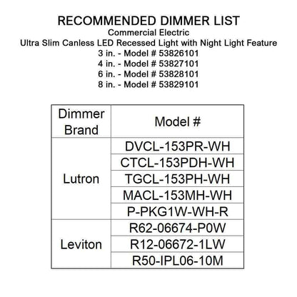 Commercial Electric 4 in. CCT Integrated LED Recessed Light Trim w/ Night Light