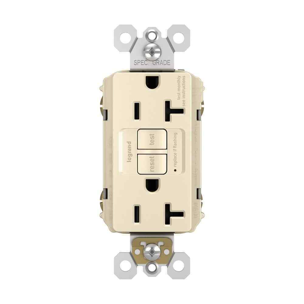 Legrand radiant 20 Amp 125-Volt Tamper Resistant GFCI Duplex Outlet Light Almond