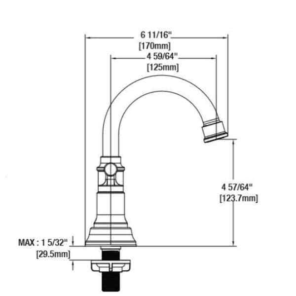 Glacier Bay Oswell 4 in. Centerset High-Arc Bathroom Faucet in Brushed Nickel