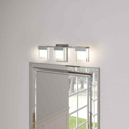 Home Decorators Collection 3-Light Brushed Nickel Integrated LED Light Bar