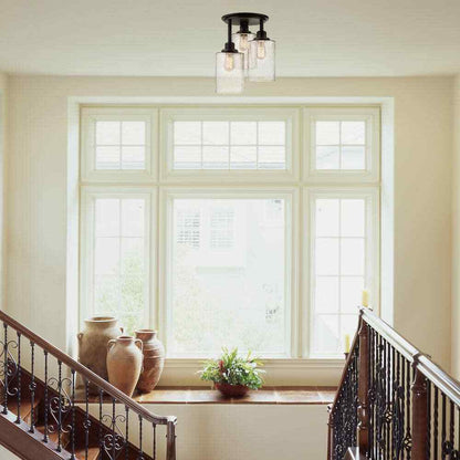 Globe Electric Annecy 3-Light Oil Rubbed Bronze Semi-Flush Mount Light 65904