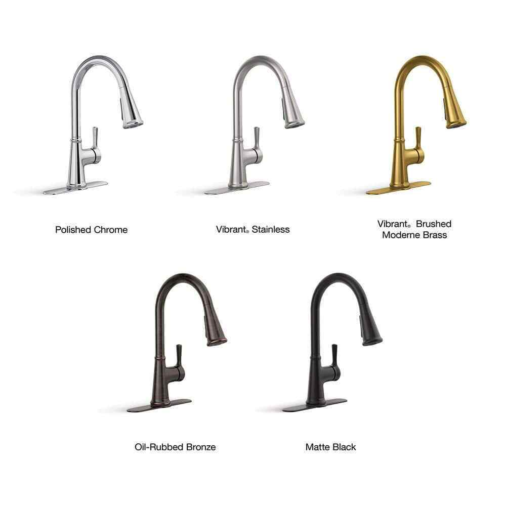 KOHLER Tyne Single-Handle Pull-Down Sprayer Kitchen Faucet in Vibrant Stainless