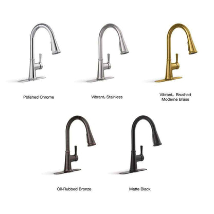 KOHLER Tyne Single-Handle Pull-Down Sprayer Kitchen Faucet in Vibrant Stainless