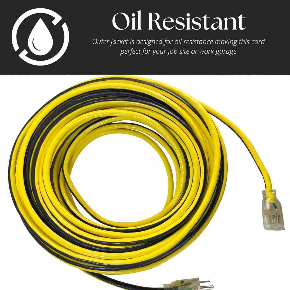 Husky VividFlex 25 ft. 12/3 Heavy Duty Extension Cord w/ Lighted End Yellow
