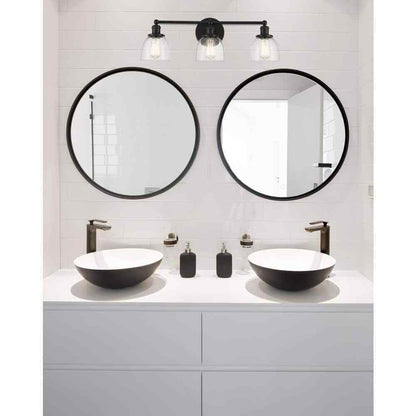 Home Decorators Collection Evelyn 26.75 in. 3-Light Matte Black Modern