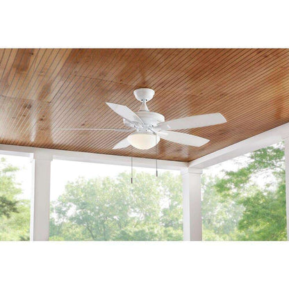 Hampton Bay Gazebo III 52 in. Indoor Outdoor Wet Rated White Ceiling Fan w Light