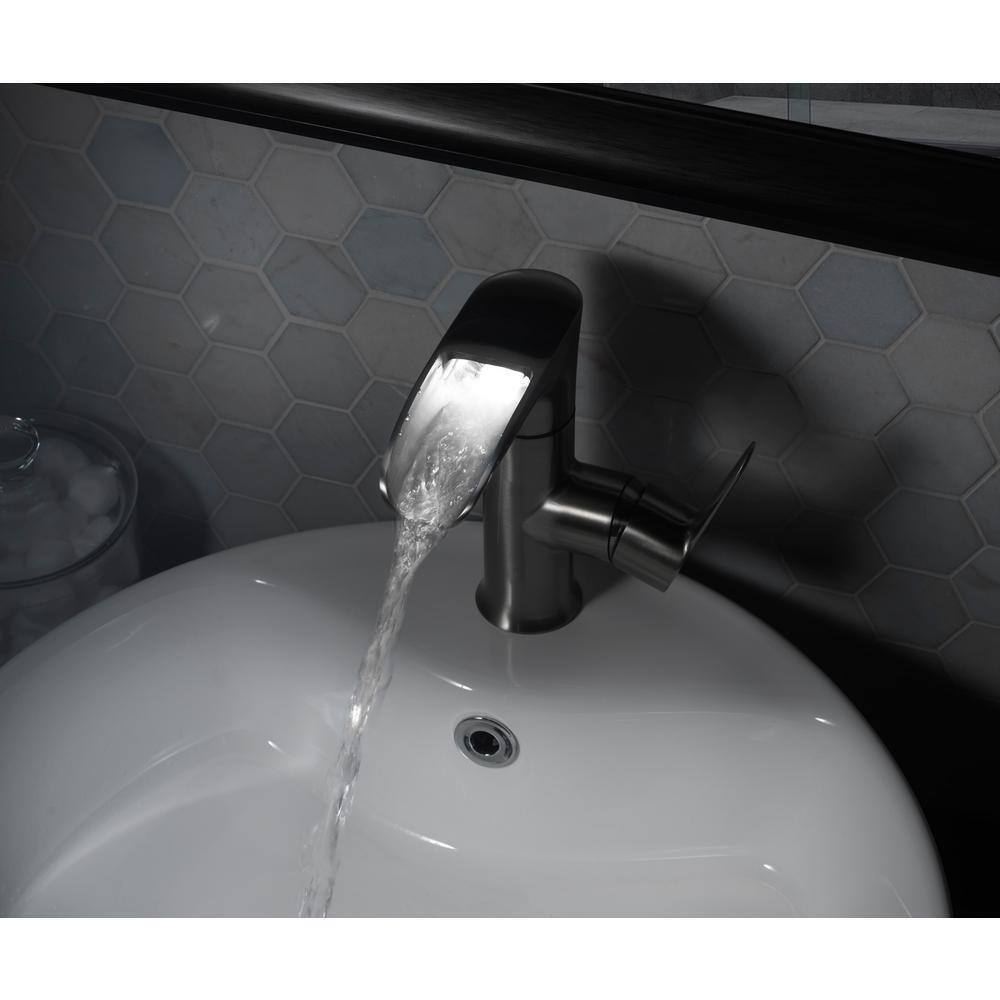 Tosca Single Hole 4 in. Single Slide Handle LED Bathroom Faucet