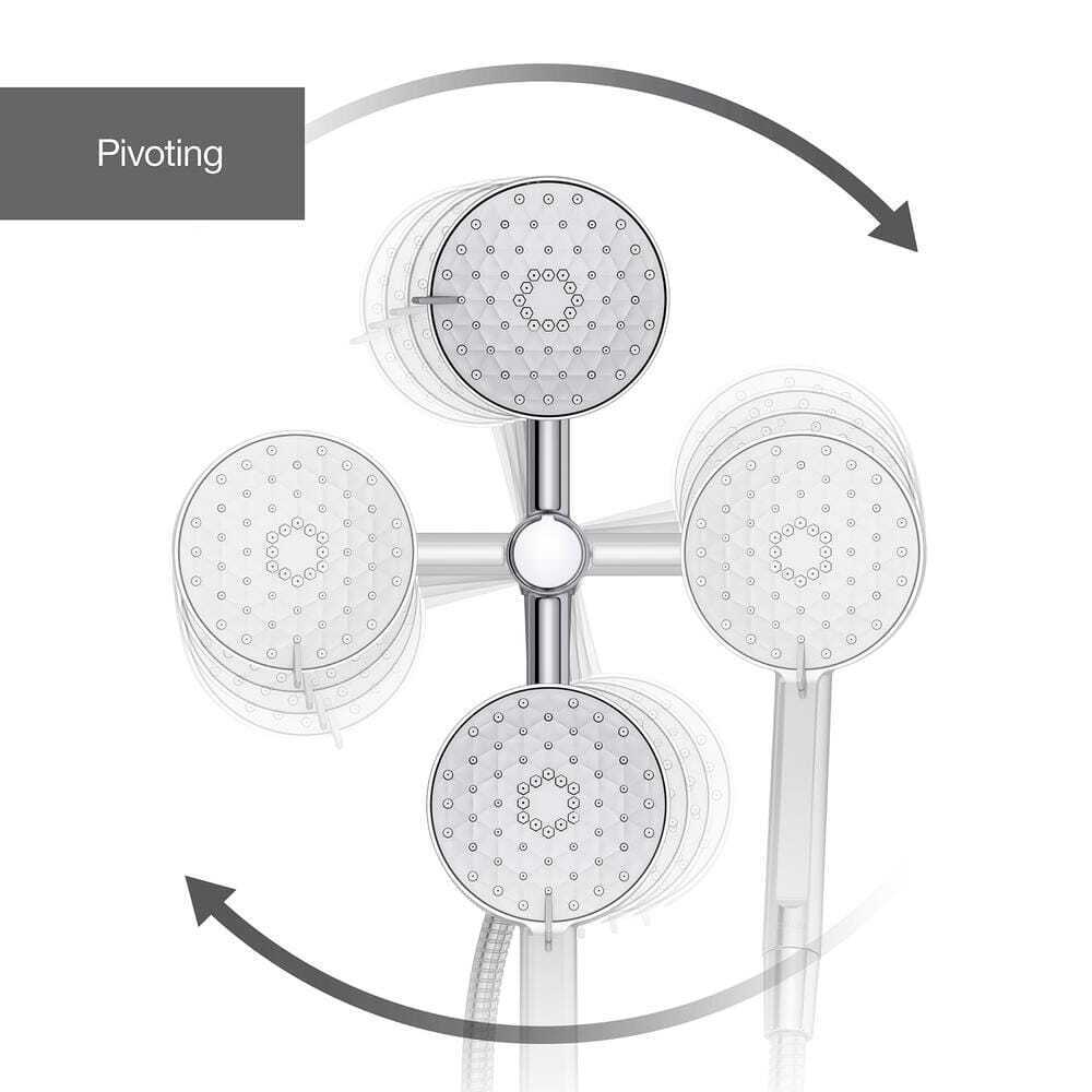 KOHLER Awaken 3-Spray 5 in. Dual Wall Mount Shower Head in Polished Chrome