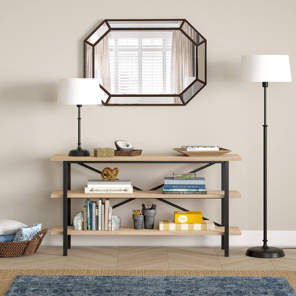 Meyer&Cross Derek 24 in. Blackened Bronze Table Lamp with Fabric Shade TL0468