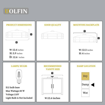 Uolfin Modern Farmhouse Ceiling Light Maya 3-Light Black Kitchen Flush Mount