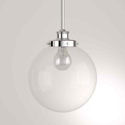 Progress Lighting Penn 9-3/4" 1-Light Polished Nickel Clear Glass Pendant Light