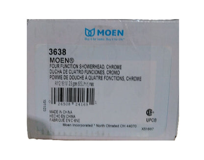MOEN 4-Spray Patterns 4.4 in. Single Wall Mount Fixed Shower Head in Chrome 3638